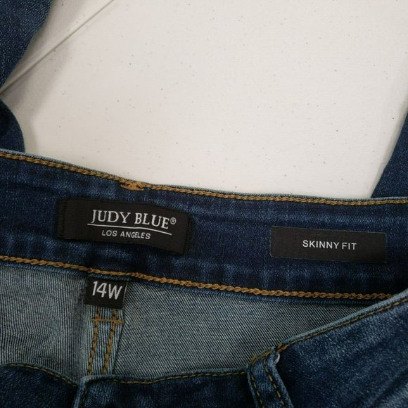 Judy Blue Womens Skinny Fit Mid Seam Stitch Jeans Size 14 Faded Dark Wash Denim - Picture 3 of 9